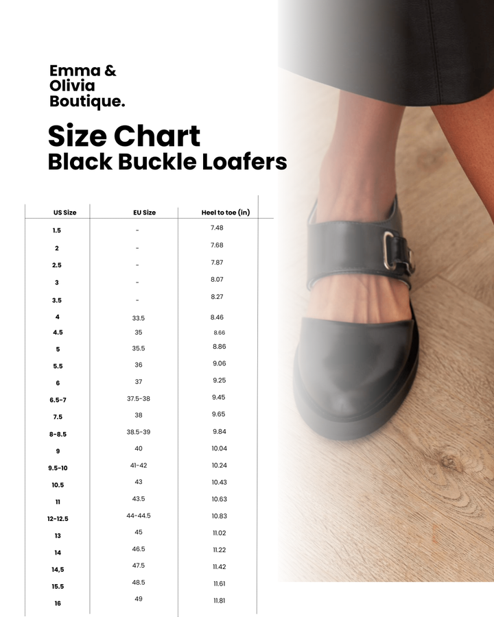 Women's Black Leather Buckle Loafers - Versatile Everyday Style