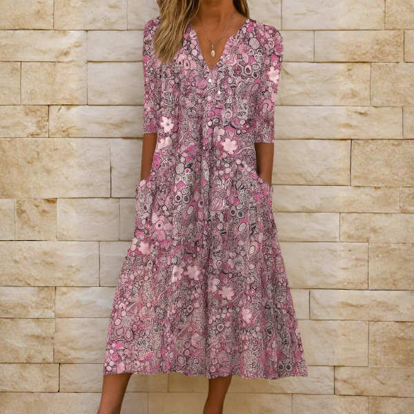 Women's Elegant V-Neck Dress - Timeless Daily Confidence