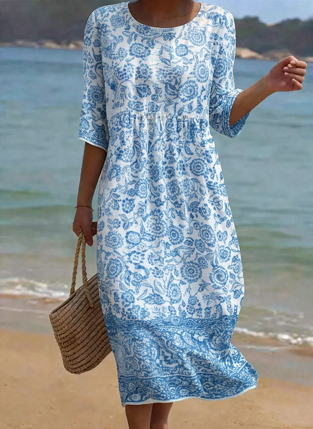 Women's Floral Printed Dress - Elegant & Versatile for Summer
