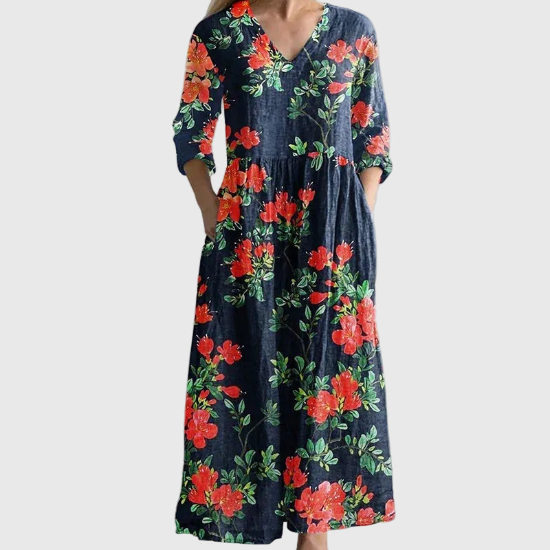 Women's Flowing Maxi Dress - Effortless Everyday Elegance