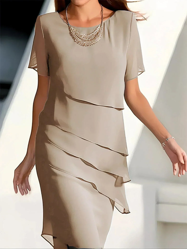 Women's Iza Midi Dress with Belly Coverage - Flattering Fit