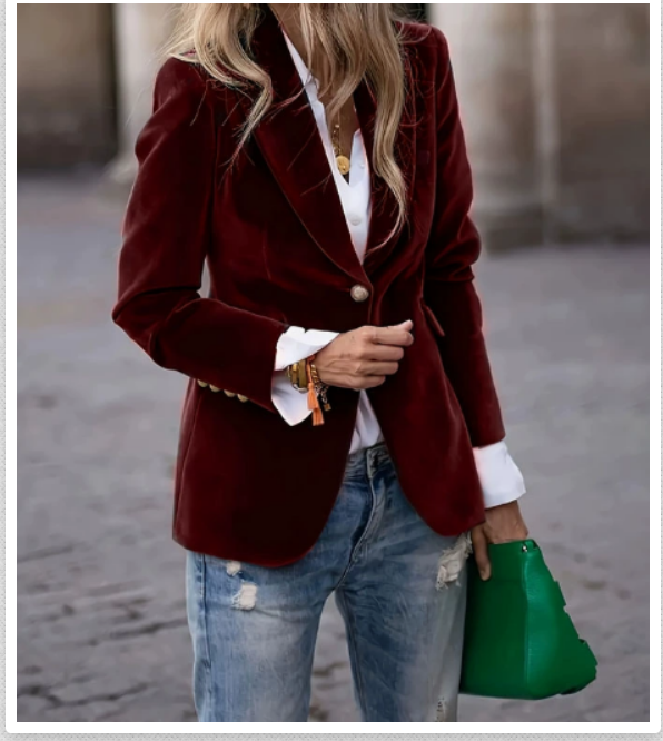Women's Savannah Velvet Blazer - Timeless Evening Elegance