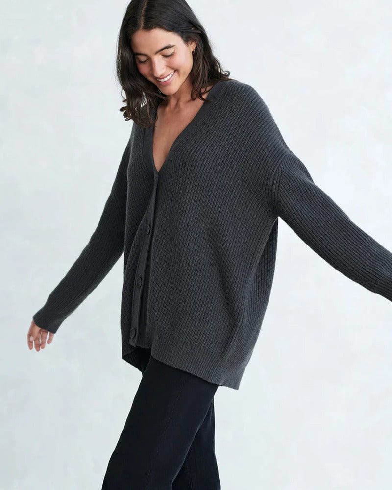 Women's Oversized Relaxed Fit Cardigan - Cozy Layering Essential
