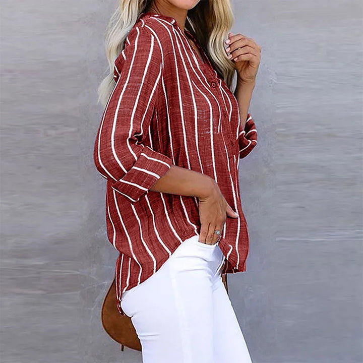 Women's Lillian Relaxed Striped Blouse - Effortless Everyday Wear