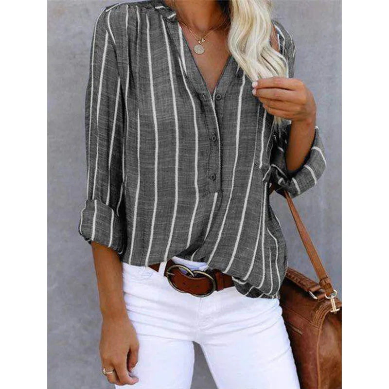 Women's Lillian Relaxed Striped Blouse - Effortless Everyday Wear