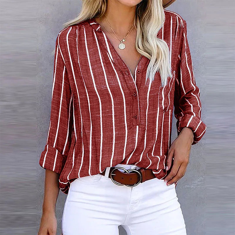 Women's Lillian Relaxed Striped Blouse - Effortless Everyday Wear
