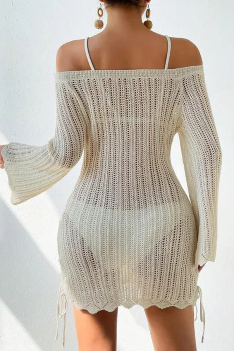 Women's Knitted Beach Tunic - Airy Cover-Up for Seaside Elegance