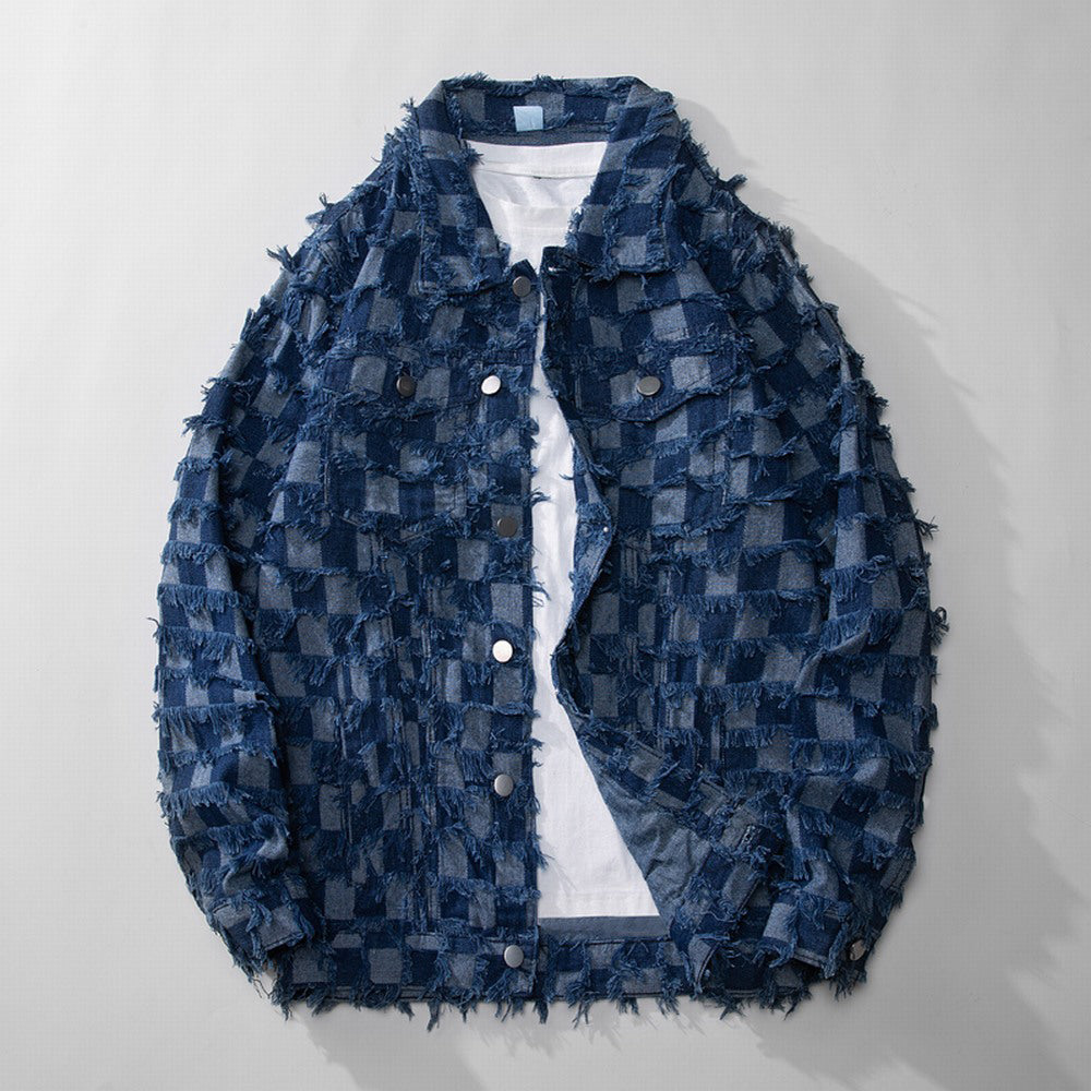 Men's Distressed Denim Shirt – Relaxed Fit Casual Layer