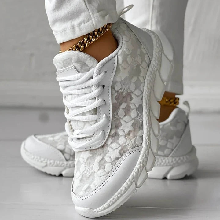 Women's Floral Sneakers - Lightweight Daily Comfort