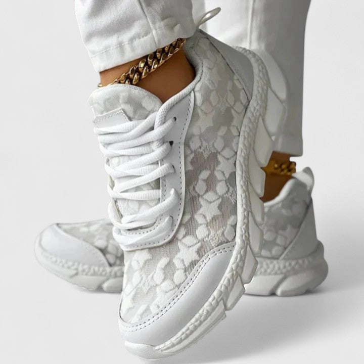 Women's Lace Detail Chic Sneakers - Everyday Comfort & Style