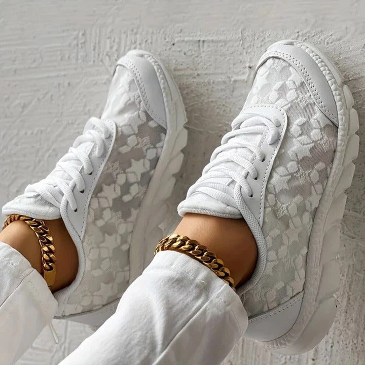 Women's Floral Sneakers - Lightweight Daily Comfort