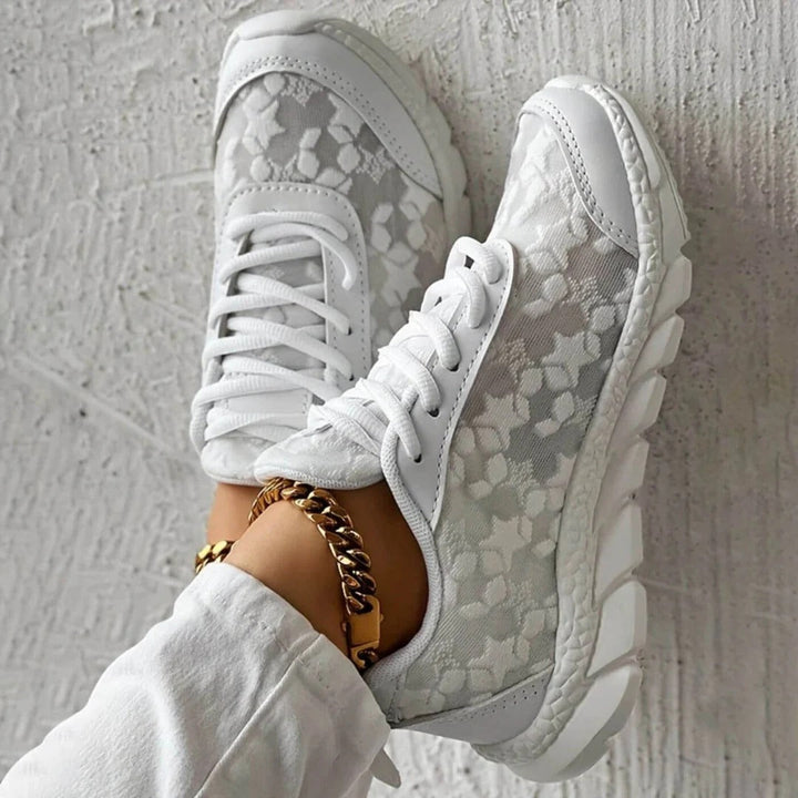 Women's Floral Sneakers - Lightweight Daily Comfort