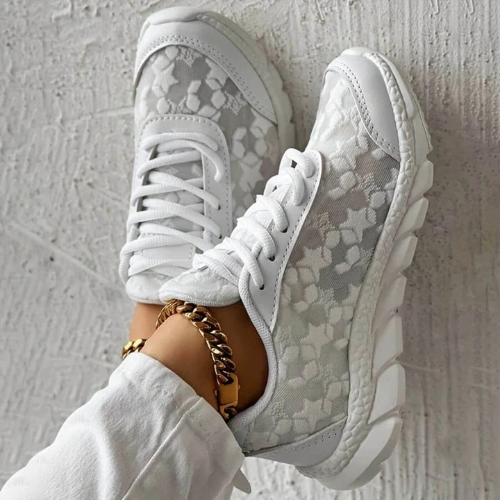 Women's Floral Sneakers - Lightweight Daily Comfort