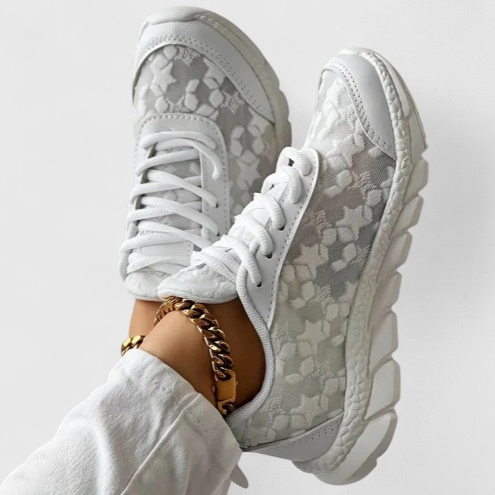 Women's Lace Detail Chic Sneakers - Everyday Comfort & Style
