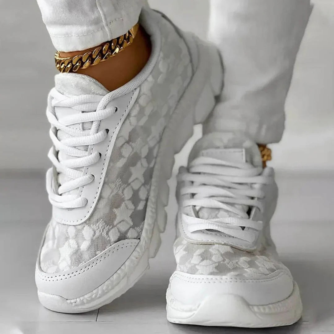 Women's Floral Sneakers - Lightweight Daily Comfort