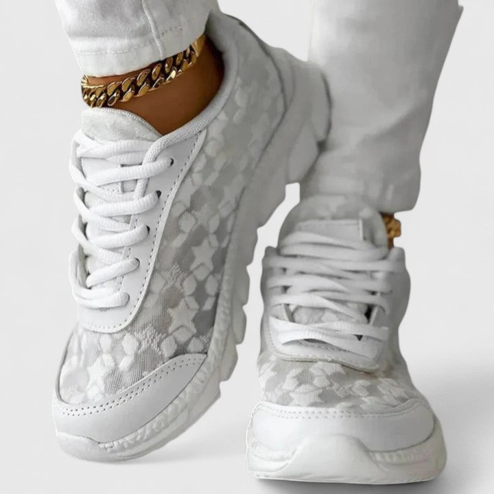 Women's Lace Detail Chic Sneakers - Everyday Comfort & Style