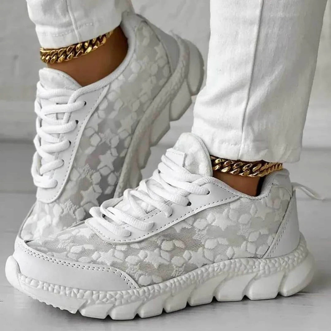 Women's Floral Sneakers - Lightweight Daily Comfort