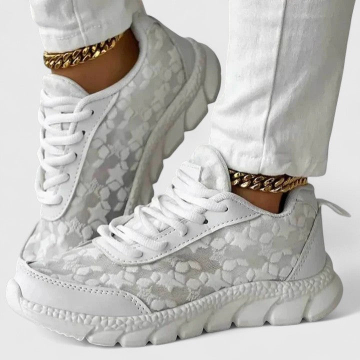 Women's Lace Detail Chic Sneakers - Everyday Comfort & Style