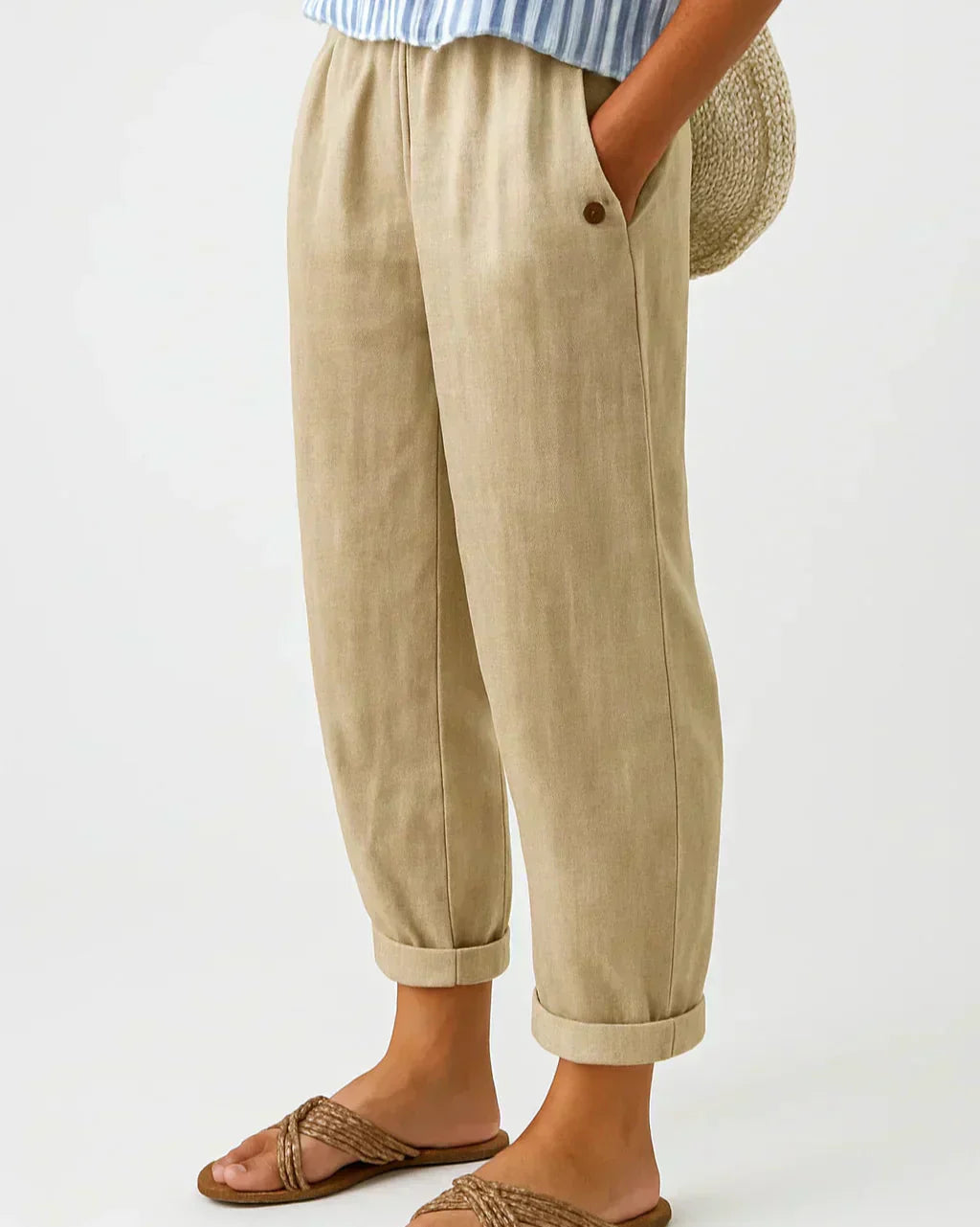 Women's Linen-Look Relaxed Pants - Everyday Elegance