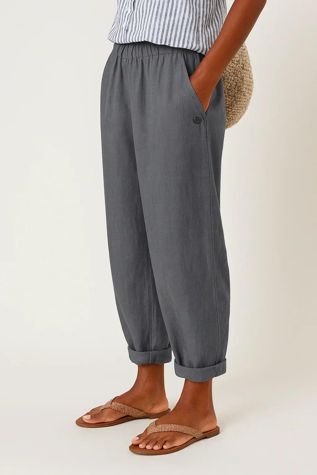 Women's Linen-Look Relaxed Pants - Everyday Elegance
