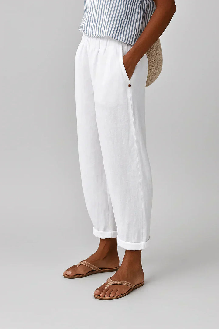Women's Linen-Look Relaxed Pants - Everyday Elegance