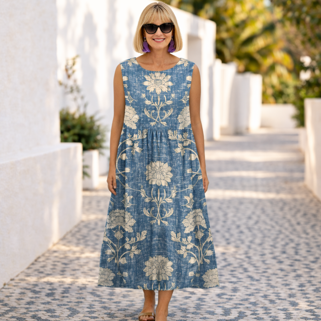 Women's Lightweight Midi Dress - Effortless Comfort