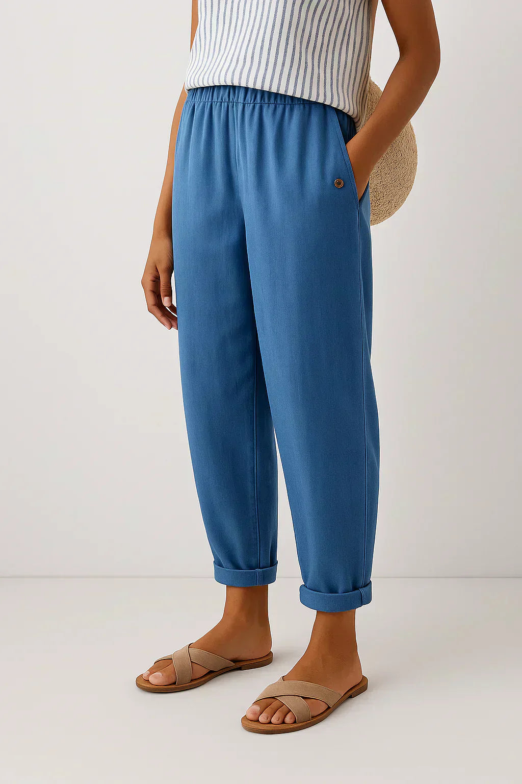 Women's Linen-Look Relaxed Pants - Everyday Elegance