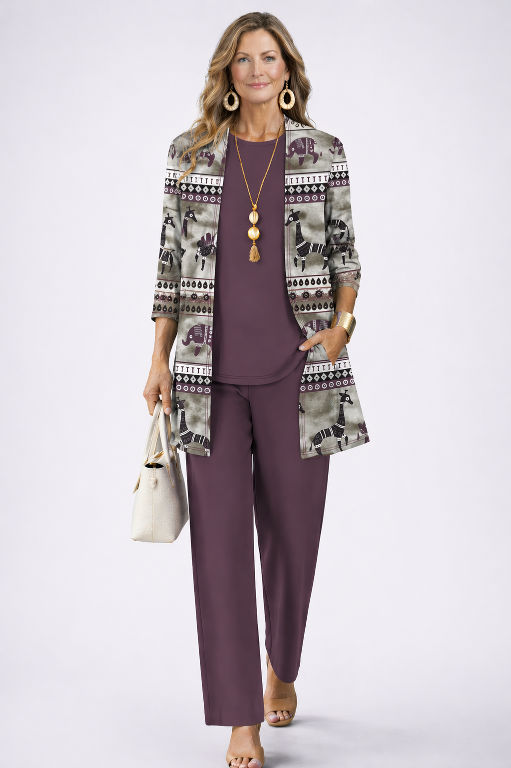Women's Classic Elegance Three-Piece Set - Polished & Comfortable