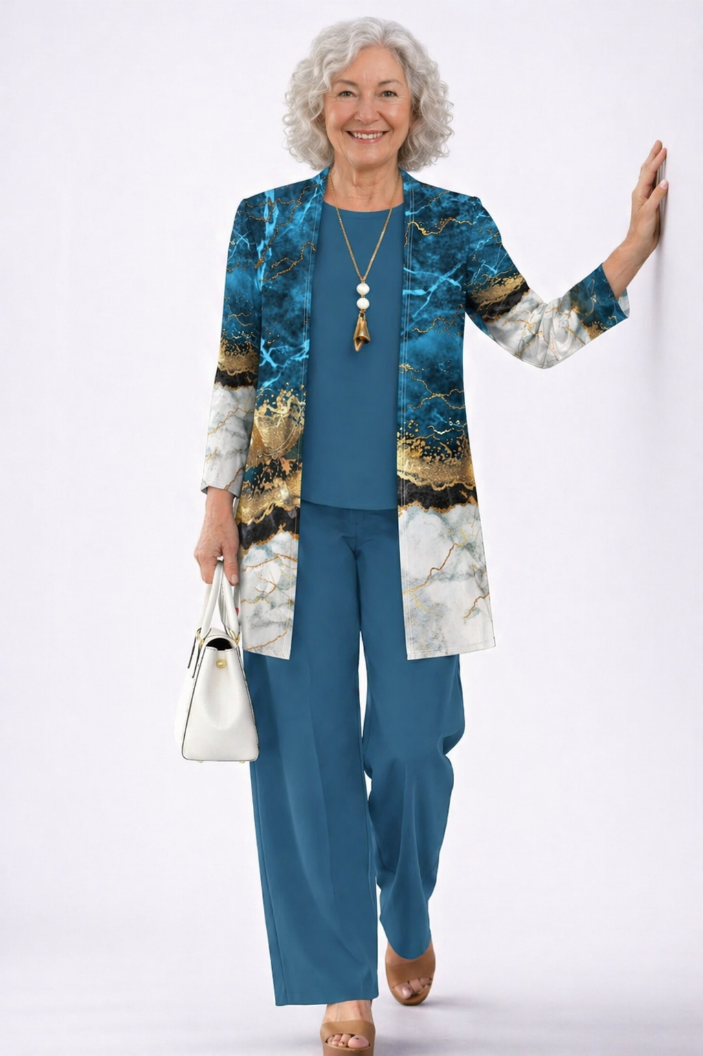 Women's Patterned 3-Piece Set - Elegant Everyday Style