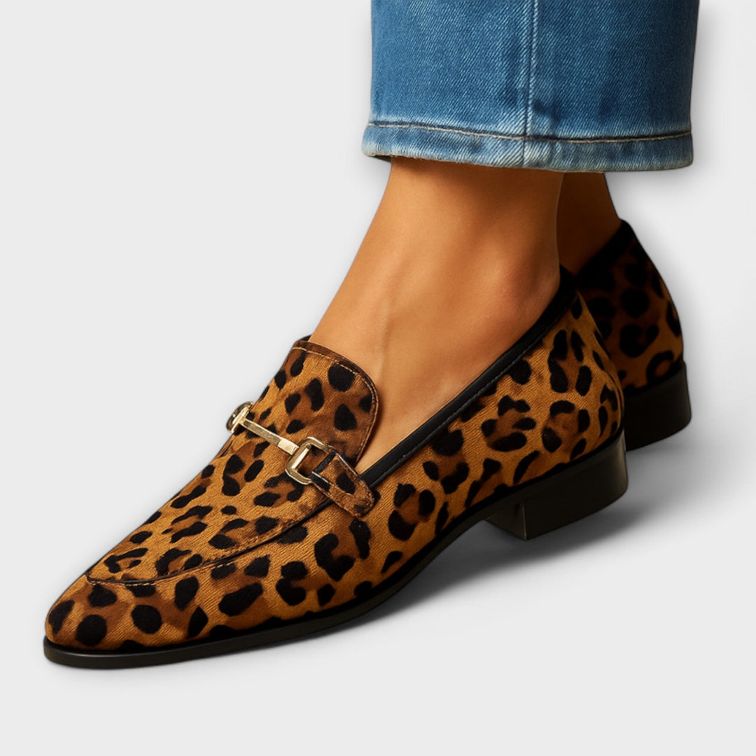 Women's Animal Print Pointed Toe Loafers - Everyday Comfort
