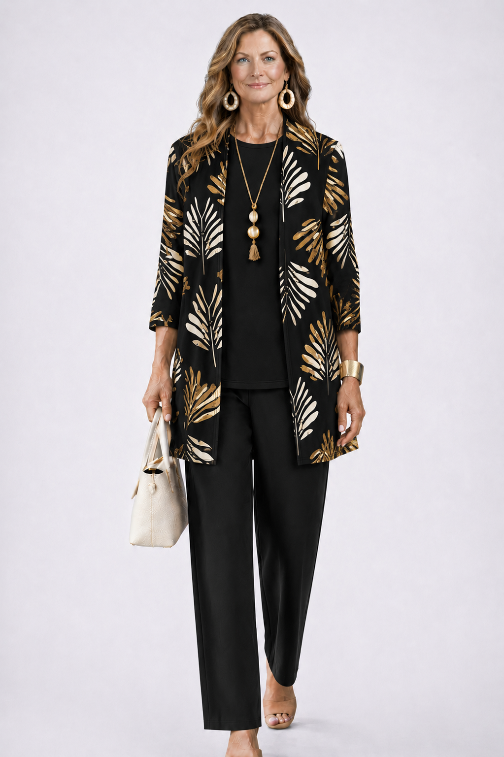 Women's Printed 3-Piece Set - Effortless Everyday Elegance