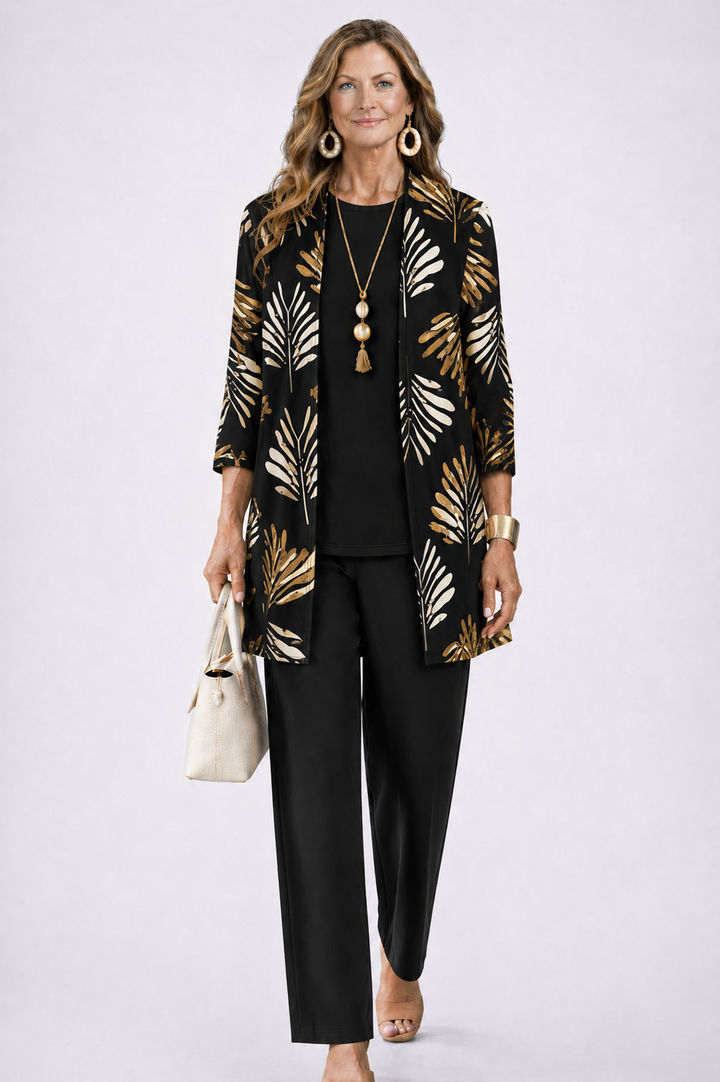 Women's Printed 3-Piece Set - Effortless Everyday Elegance