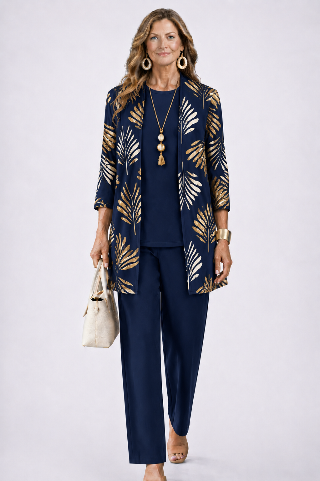 Women's Printed 3-Piece Set - Effortless Everyday Elegance