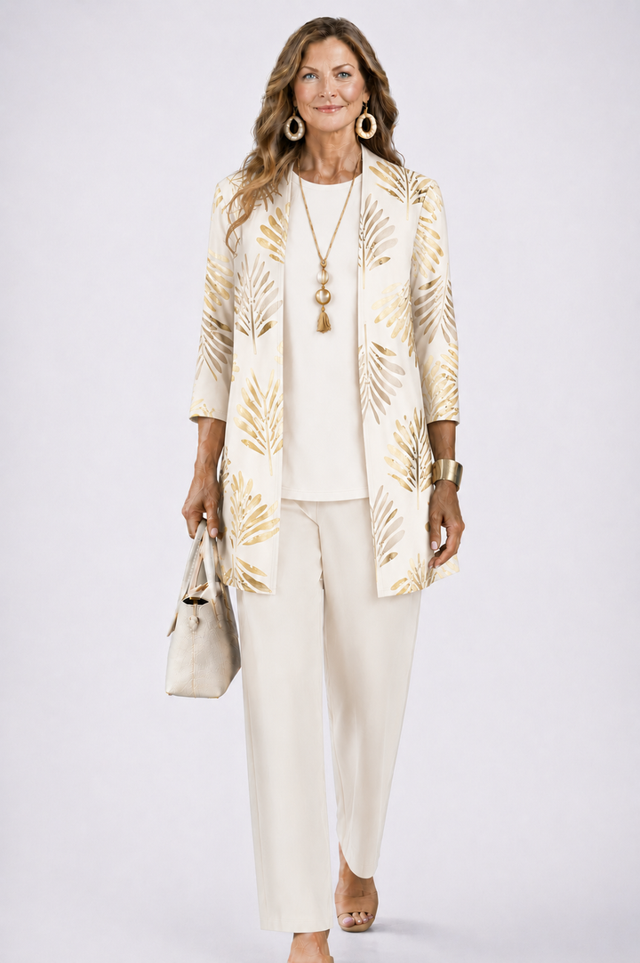 Women's Printed 3-Piece Set - Effortless Everyday Elegance