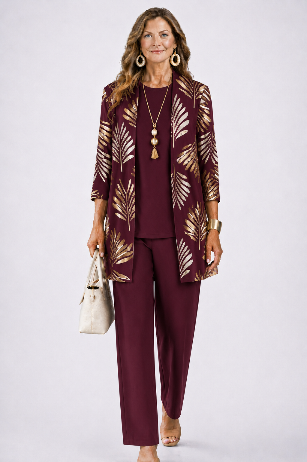 Women's Printed 3-Piece Set - Effortless Everyday Elegance