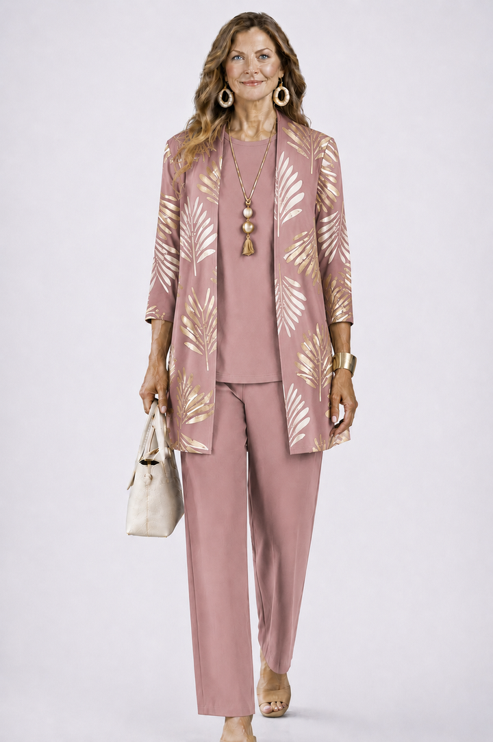 Women's Printed 3-Piece Set - Effortless Everyday Elegance