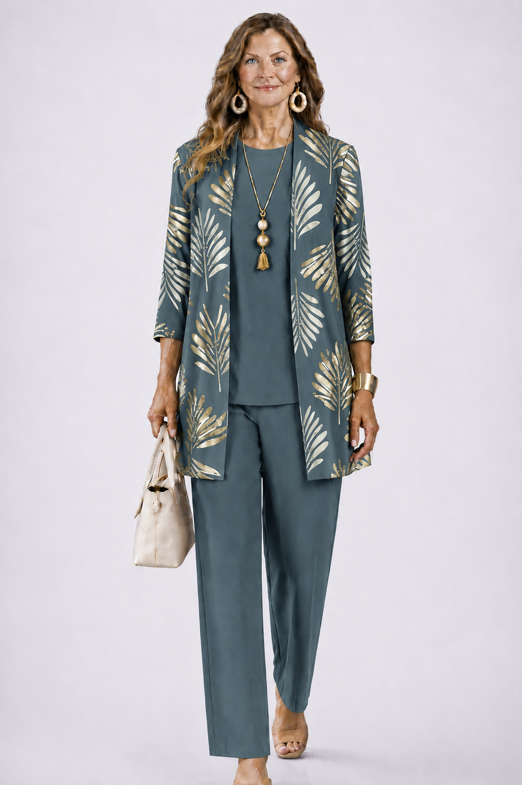 Women's Printed 3-Piece Set - Effortless Everyday Elegance