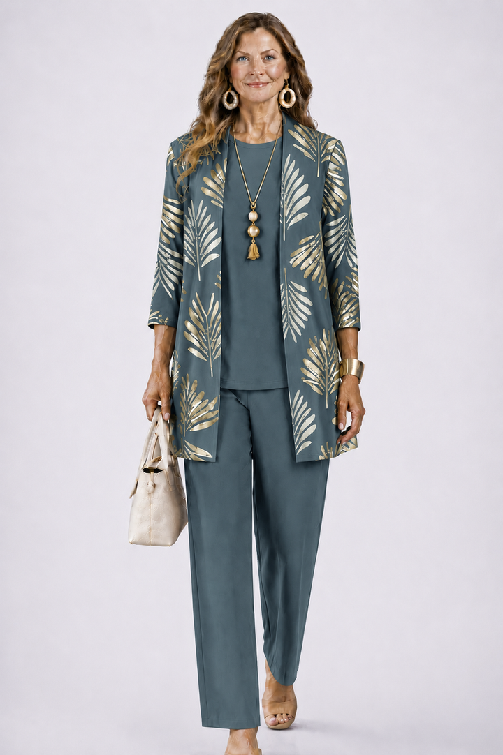 Women's Printed 3-Piece Set - Effortless Everyday Elegance