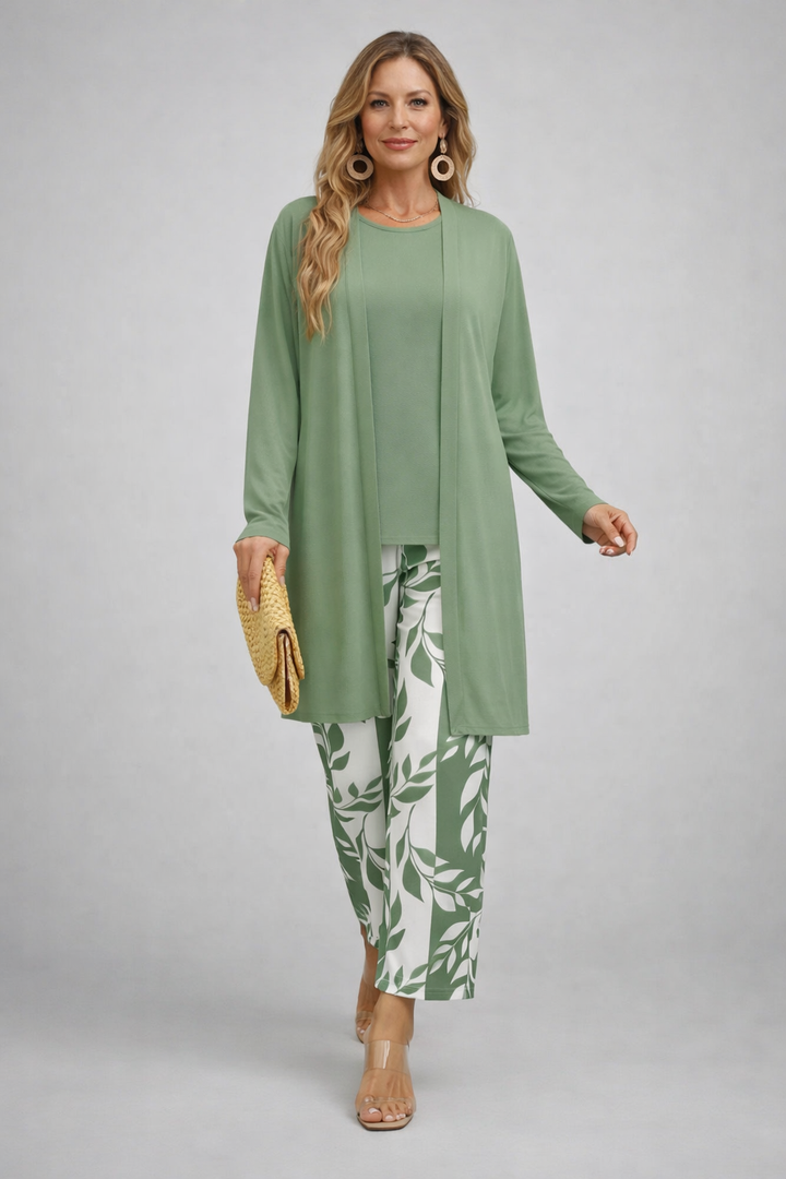 Women's Classic Elegance Three-Piece Set - Effortless Outfit