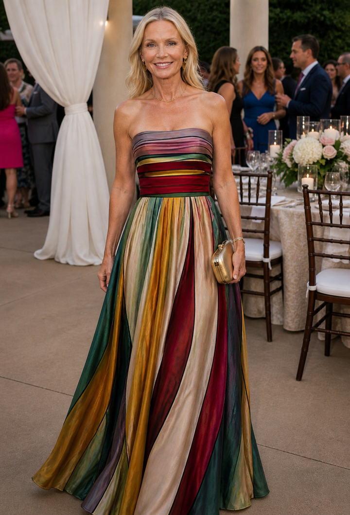 Women's Strapless A-Line Dress - Effortless Summer Elegance