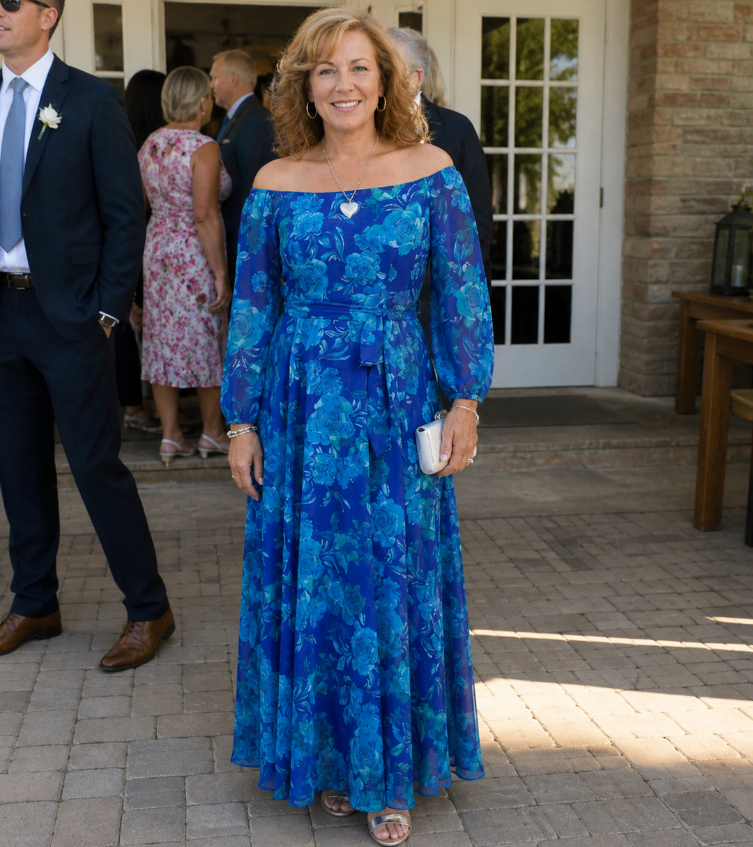 Women's Off Shoulder Floral Maxi Dress - Breezy Warm Weather Staple