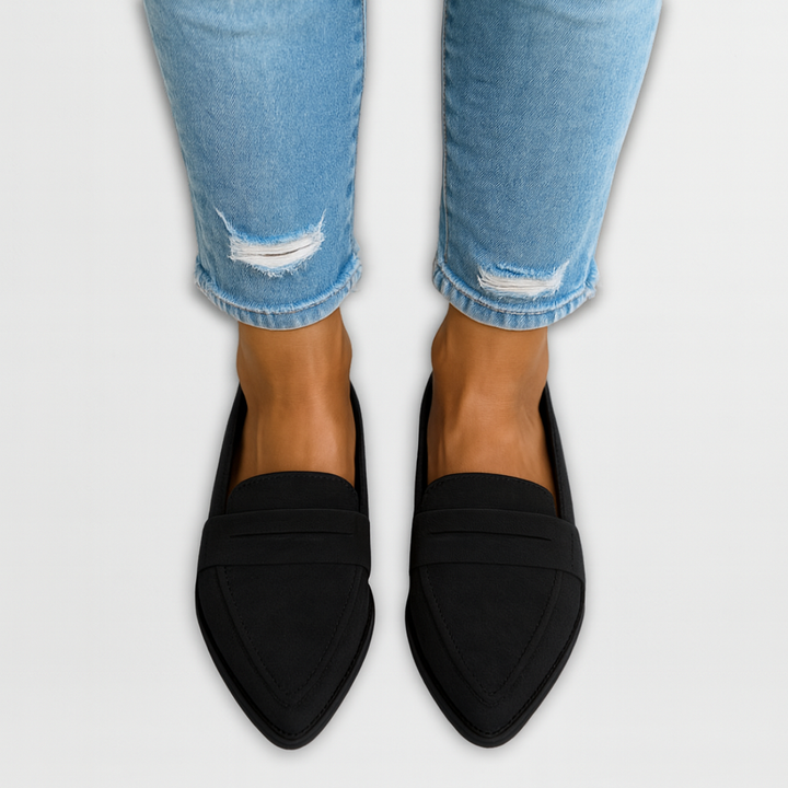 Women's Suede Loafers - Pointed Toe Style for Everyday