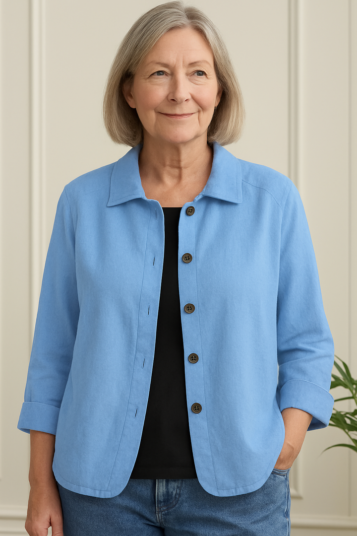 Women's Lightweight Cotton-Linen Shirt-Cardigan - Effortless Style