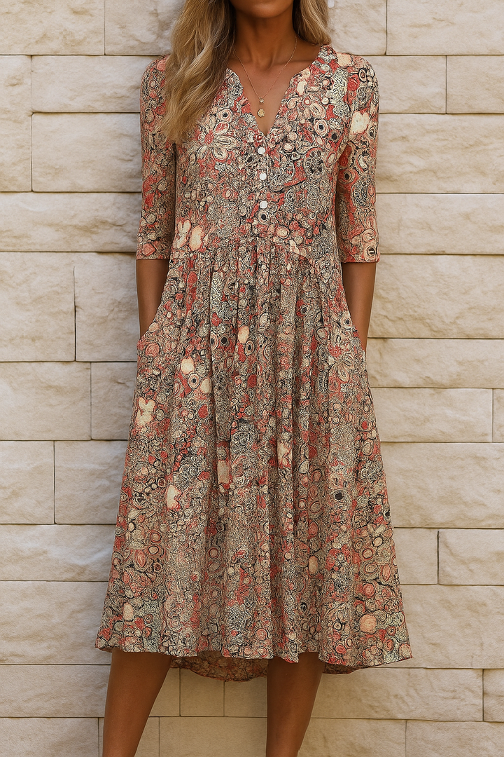 Women's Elegant V-Neck Dress - Timeless Daily Confidence