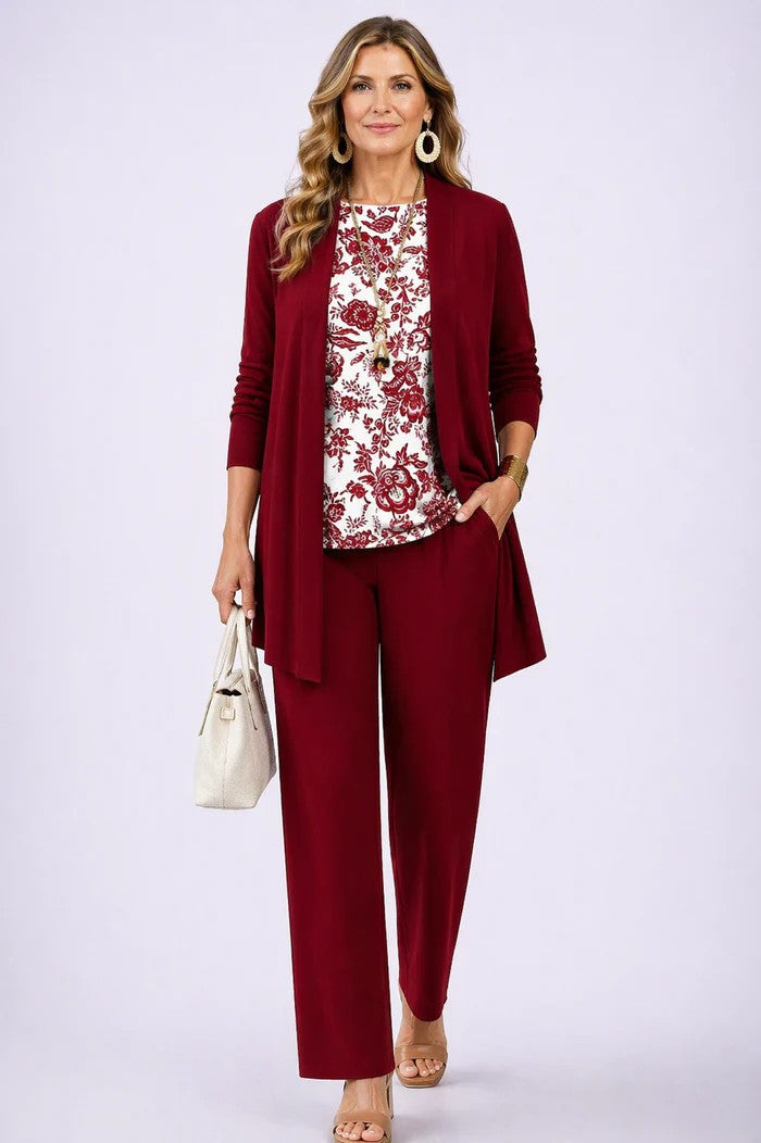 Women's Printed 3-Piece Set - Effortless Everyday Elegance