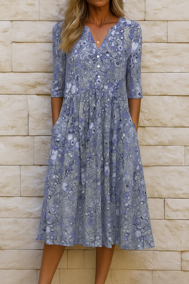 Women's Elegant V-Neck Dress - Timeless Daily Confidence