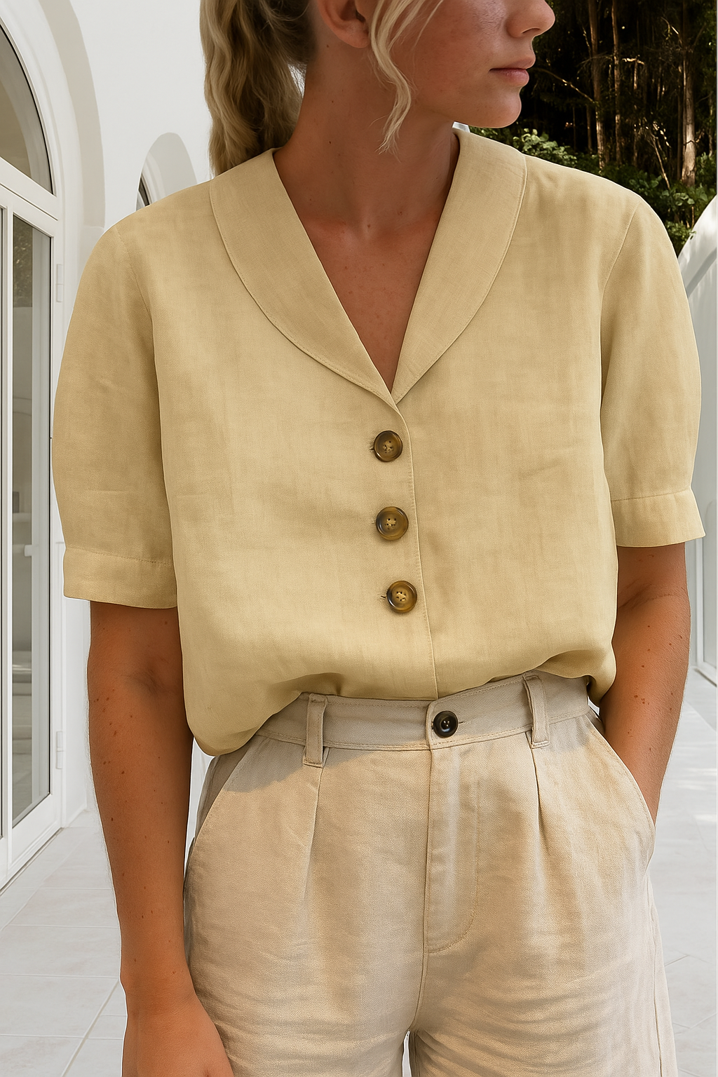 Women's Classic Button Blouse - Timeless Workwear Essential