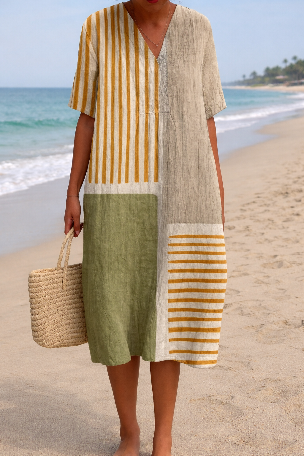 Women's Striped Breeze Dress - Effortless Everyday Style