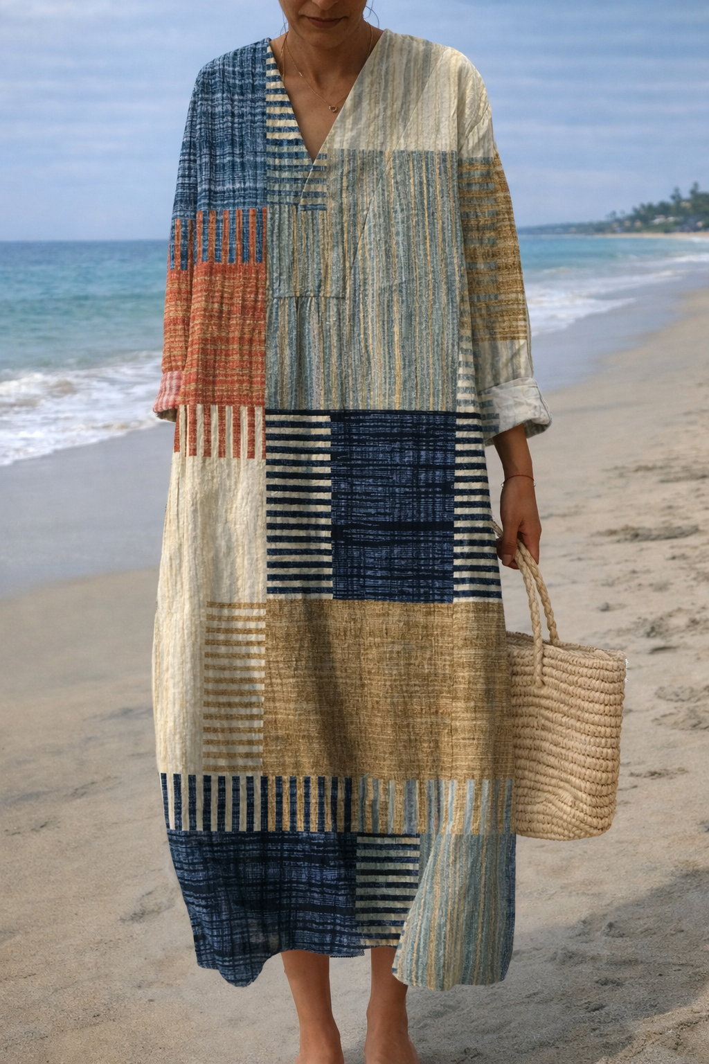 Women's Geometric Print Contemporary Dress - Effortless Style