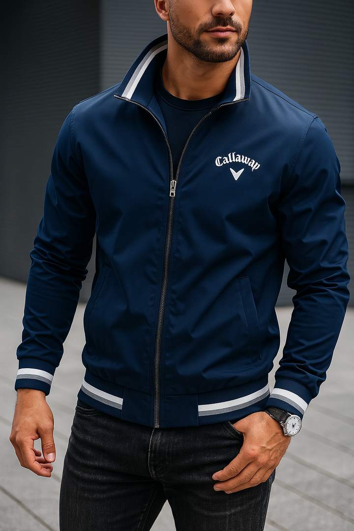 Men's Sporty Luxe Bomber Jacket - Versatile Everyday Outerwear
